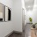a hallway with art