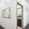 a hallway with art